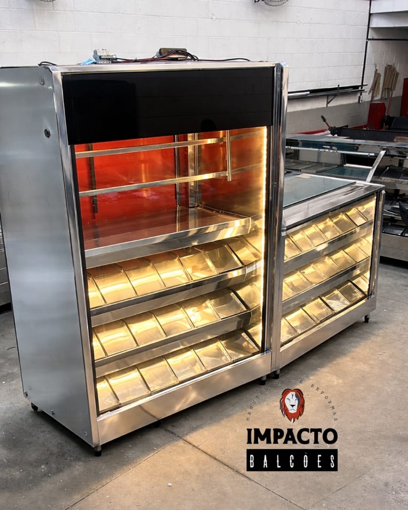 Balcão de Açougue Refrigerado em Aço Inox 304